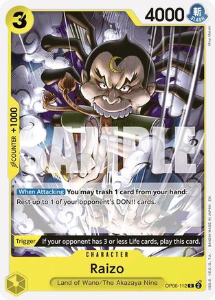 Raizo (Reprint) (OP06-112) [Starter Deck 28: GREEN/YELLOW Yamato] One Piece Single Bandai