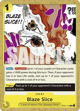 Blaze Slice (Reprint) (OP07-116) [Starter Deck 28: GREEN/YELLOW Yamato] One Piece Single Bandai