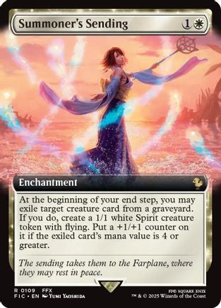 Summoner's Sending (Extended Art) (FIC-109) [Commander: FINAL FANTASY] Foil MTG Single Wizards of the Coast