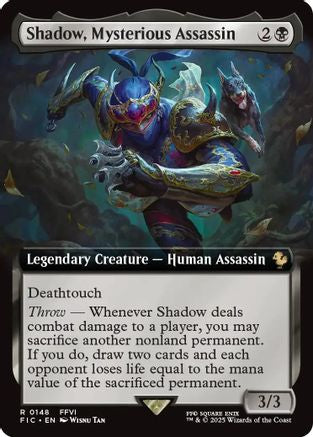 Shadow, Mysterious Assassin (Extended Art) (FIC-148) [Commander: FINAL FANTASY] Foil MTG Single Wizards of the Coast