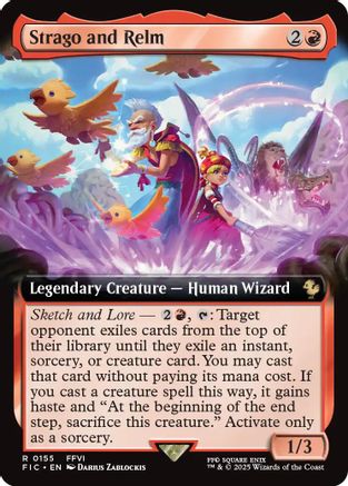 Strago and Relm (Extended Art) (FIC-155) [Commander: FINAL FANTASY] MTG Single Wizards of the Coast