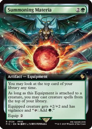 Summoning Materia (Extended Art) (FIC-124) [Commander: FINAL FANTASY] MTG Single Wizards of the Coast