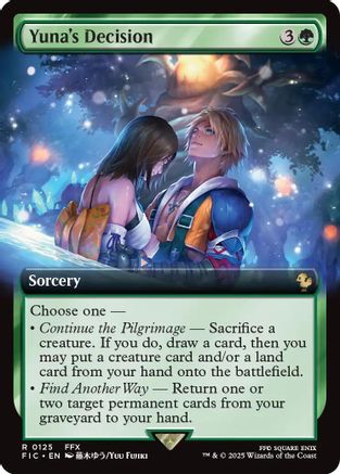 Yuna's Decision (Extended Art) (FIC-125) [Commander: FINAL FANTASY] Foil MTG Single Wizards of the Coast