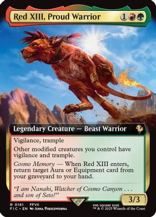 Red XIII, Proud Warrior (Extended Art) (FIC-181) [Commander: FINAL FANTASY] Foil MTG Single Wizards of the Coast