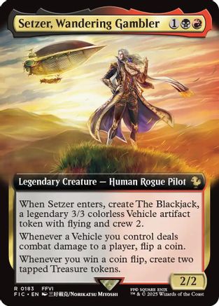 Setzer, Wandering Gambler (Extended Art) (FIC-183) [Commander: FINAL FANTASY] Foil MTG Single Wizards of the Coast