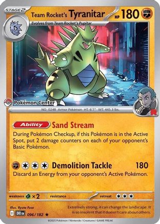 Team Rocket's Tyranitar (Pokemon Center Exclusive) (96) [Misc: Cards & Products] Pokemon Single Pokémon