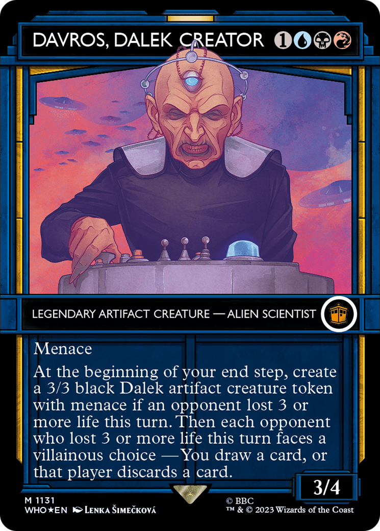Davros, Dalek Creator (Surge Foil) (WHO-1131) [Doctor Who] (Showcase) (Borderless) Foil MTG Single Wizards of the Coast