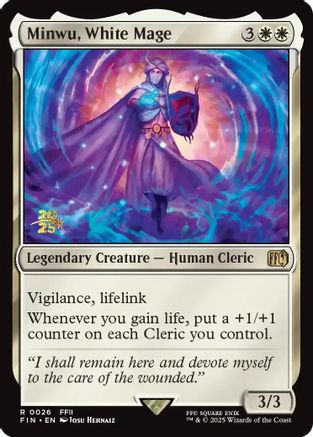 Minwu, White Mage (PRE-026) [Prerelease Cards] Foil MTG Single Wizards of the Coast
