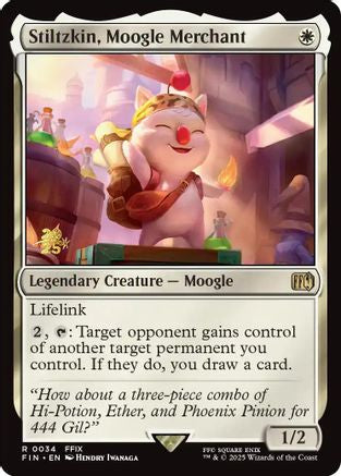 Stiltzkin, Moogle Merchant (PRE-034) [Prerelease Cards] Foil MTG Single Wizards of the Coast
