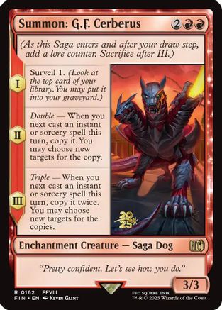 Summon: G.F. Cerberus (PRE-162) [Prerelease Cards] Foil MTG Single Wizards of the Coast