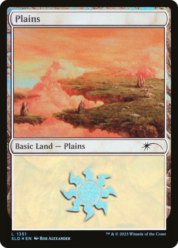 Plains (1351) (SLD-1351) [Secret Lair] Drop Foil MTG Single Wizards of the Coast