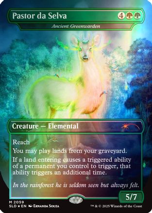 Pastor da Selva - Ancient Greenwarden (Rainbow Foil) (SLD-2059) [Secret Lair] Drop Series Foil MTG Single Wizards of the Coast