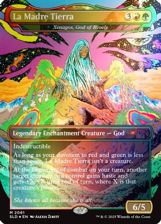 La Madre Tierra - Xenagos, God of Revels (Rainbow Foil) (SLD-2061) [Secret Lair] Drop Series Foil MTG Single Wizards of the Coast