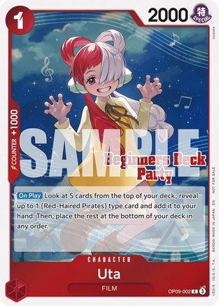 Uta (Beginners Deck Party [ST-23] - [ST-28] Participation Pack) (OP09-002) [One Piece Promotion Cards] One Piece Single Bandai