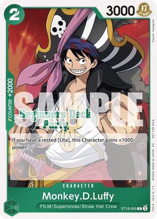 Monkey.D.Luffy (Beginners Deck Party [ST-23] - [ST-28] Participation Pack) (ST16-005) [One Piece Promotion Cards] One Piece Single Bandai