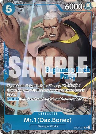 Mr. 1 (Daz.Bonez) (Beginners Deck Party [ST-23] - [ST-28] Winner Pack) (EB01-027) [One Piece Promotion Cards] Foil One Piece Single Bandai
