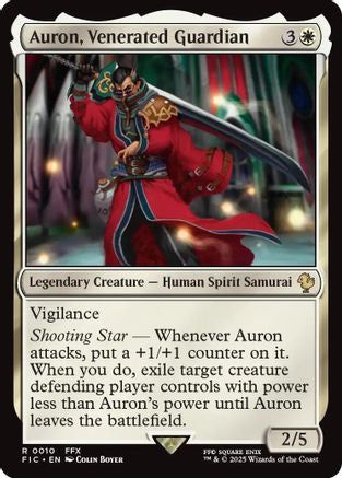 Auron, Venerated Guardian (Surge Foil) (FIC-010) [Commander: FINAL FANTASY] Foil MTG Single Wizards of the Coast