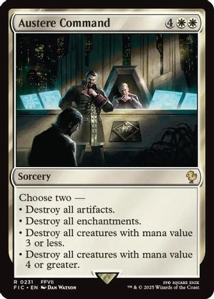 Austere Command (Surge Foil) (FIC-231) [Commander: FINAL FANTASY] Foil MTG Single Wizards of the Coast