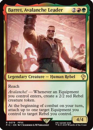 Barret, Avalanche Leader (Surge Foil) (FIC-079) [Commander: FINAL FANTASY] Foil MTG Single Wizards of the Coast