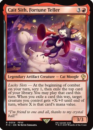 Cait Sith, Fortune Teller (Surge Foil) (FIC-054) [Commander: FINAL FANTASY] Foil MTG Single Wizards of the Coast