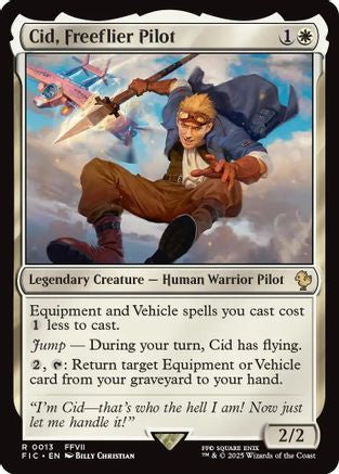 Cid, Freeflier Pilot (Surge Foil) (FIC-013) [Commander: FINAL FANTASY] Foil MTG Single Wizards of the Coast