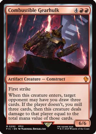Combustible Gearhulk (Surge Foil) (FIC-292) [Commander: FINAL FANTASY] Foil MTG Single Wizards of the Coast