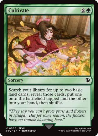 Cultivate (Surge Foil) (FIC-300) [Commander: FINAL FANTASY] Foil MTG Single Wizards of the Coast