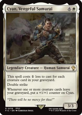 Cyan, Vengeful Samurai (Surge Foil) (FIC-016) [Commander: FINAL FANTASY] Foil MTG Single Wizards of the Coast