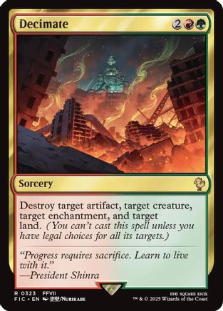 Decimate (Surge Foil) (FIC-323) [Commander: FINAL FANTASY] Foil MTG Single Wizards of the Coast