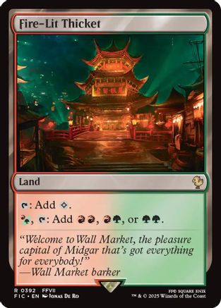 Fire-Lit Thicket (Surge Foil) (FIC-392) [Commander: FINAL FANTASY] Foil MTG Single Wizards of the Coast