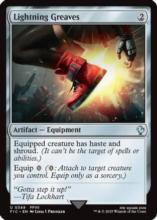 Lightning Greaves (Surge Foil) (FIC-349) [Commander: FINAL FANTASY] Foil MTG Single Wizards of the Coast