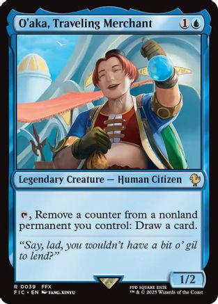 O'aka, Traveling Merchant (Surge Foil) (FIC-039) [Commander: FINAL FANTASY] Foil MTG Single Wizards of the Coast