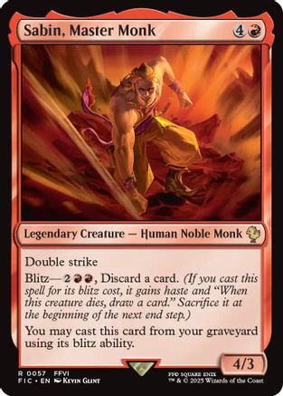 Sabin, Master Monk (Surge Foil) (FIC-057) [Commander: FINAL FANTASY] Foil MTG Single Wizards of the Coast