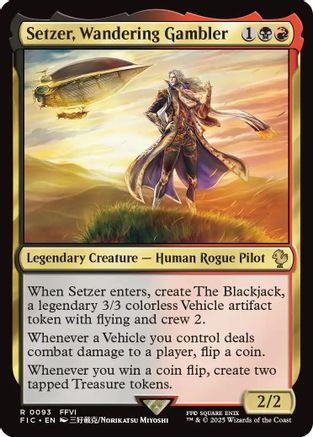 Setzer, Wandering Gambler (Surge Foil) (FIC-093) [Commander: FINAL FANTASY] Foil MTG Single Wizards of the Coast