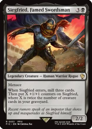 Siegfried, Famed Swordsman (Surge Foil) (FIC-051) [Commander: FINAL FANTASY] Foil MTG Single Wizards of the Coast