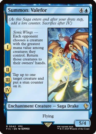 Summon: Valefor (Surge Foil) (FIC-042) [Commander: FINAL FANTASY] Foil MTG Single Wizards of the Coast