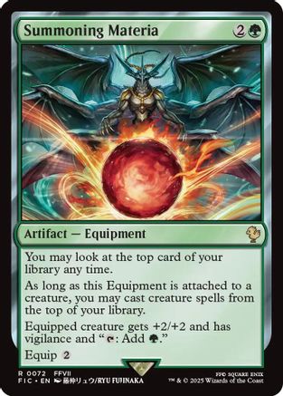 Summoning Materia (Surge Foil) (FIC-072) [Commander: FINAL FANTASY] Foil MTG Single Wizards of the Coast