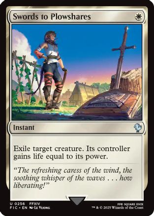 Swords to Plowshares (Surge Foil) (FIC-256) [Commander: FINAL FANTASY] Foil MTG Single Wizards of the Coast