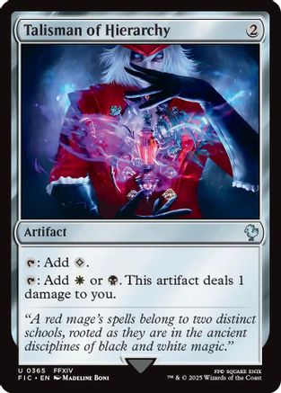 Talisman of Hierarchy (Surge Foil) (FIC-365) [Commander: FINAL FANTASY] Foil MTG Single Wizards of the Coast