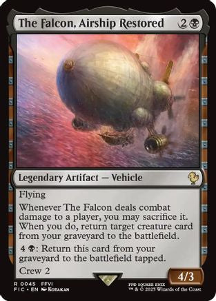 The Falcon, Airship Restored (Surge Foil) (FIC-045) [Commander: FINAL FANTASY] Foil MTG Single Wizards of the Coast