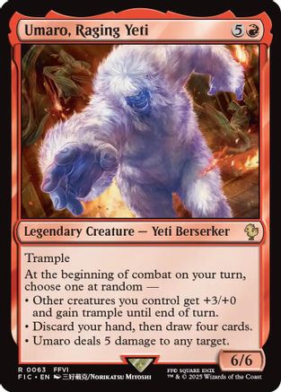 Umaro, Raging Yeti (Surge Foil) (FIC-063) [Commander: FINAL FANTASY] Foil MTG Single Wizards of the Coast