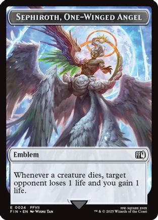 Emblem - Sephiroth, One-Winged Angel // Robot Warrior Double-Sided Token (FIN-24 // 12) [FINAL FANTASY] MTG Single Wizards of the Coast