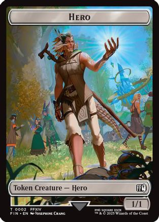 Hero (0002) // Copy (0001) Double-Sided Token (FIN-2 // 1) [FINAL FANTASY] Foil MTG Single Wizards of the Coast
