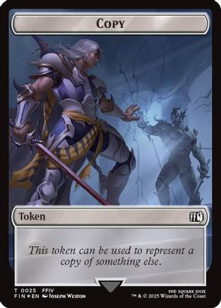 Copy (0025) // Moogle (0034) Double-Sided Token (Surge Foil) (FIN-25 // 34) [FINAL FANTASY] Foil MTG Single Wizards of the Coast