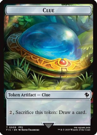 Clue // Treasure Double-Sided Token (FIC-9 // 23) [Commander: FINAL FANTASY] MTG Single Wizards of the Coast
