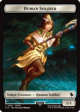 Human Soldier // Hero (0032) Double-Sided Token (Surge Foil) (FIC-1 // 32) [Commander: FINAL FANTASY] Foil MTG Single Wizards of the Coast