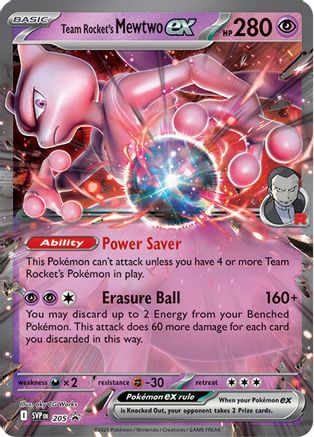 Team Rocket's Mewtwo ex (205) Holofoil [Promos: SV Promo Cards] Pokemon Single Pokémon