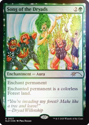 Song of the Dryads (2027) (Rainbow Foil) (SLD-2027) [Secret Lair] Drop Series Foil MTG Single Wizards of the Coast