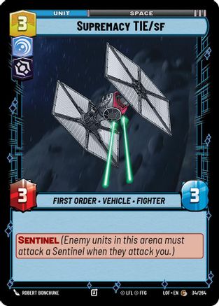 Supremacy TIE/sf (034/264) [Legends of the Force] Star Wars: Unlimited Single Disney