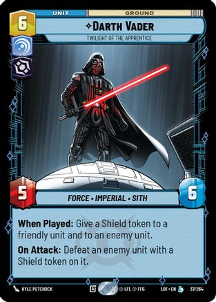 Darth Vader - Twilight of the Apprentice (037/264) [Legends of the Force] Star Wars: Unlimited Single Disney